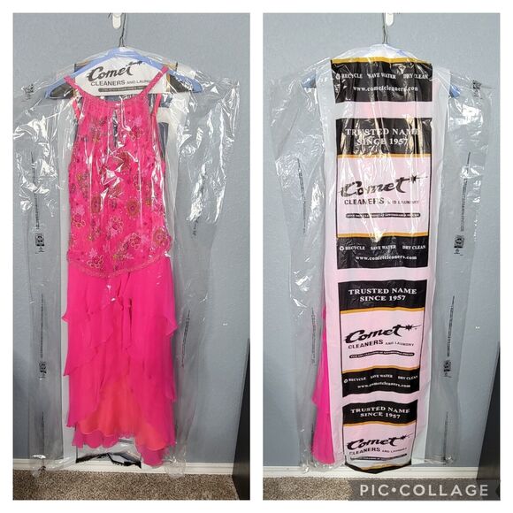 Scala Dress XXL Pink Silk Beaded Gown Formal Event Prom Tiered - Picture 16 of 17